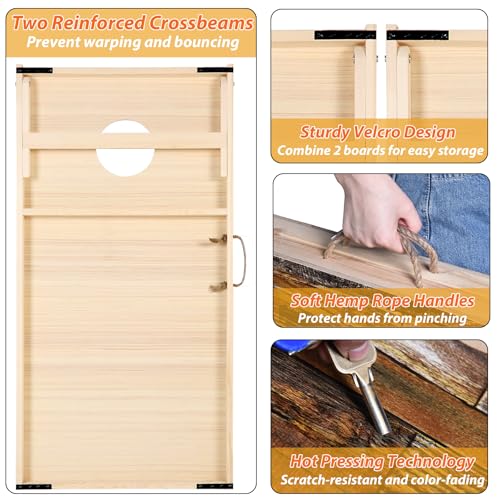 Image of Sportdo 4x2 ft Solid Wood Cornhole Set with 8 Bean Bags, Regulation Size Cornhole Board Set for Adults, Cornhole Game Set for Tailgate Backyard Toss Games Indoor&Outdoor Activities