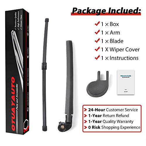 Image of OTUAYAUTO Rear Windshield Back Wiper Arm blade Set - Replacement for AUDI Q7 2015-2020, SQ7 2016-2020 Factory OEM Replacement for 4M0955407A