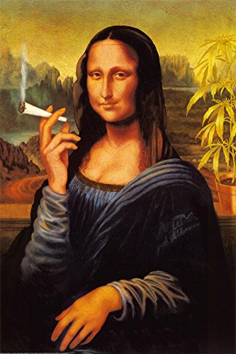 Large 35x23 inch Mona Lisa Smoking Poster Poster Print, 24x36