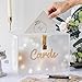 OurWarm Frosted Acrylic Wedding Card Box with Lock, DIY Gift Card Box for Wedding Reception with String Light and Pen, Envelope Money Card Box for Party Birthday Graduation Baby Shower Decor