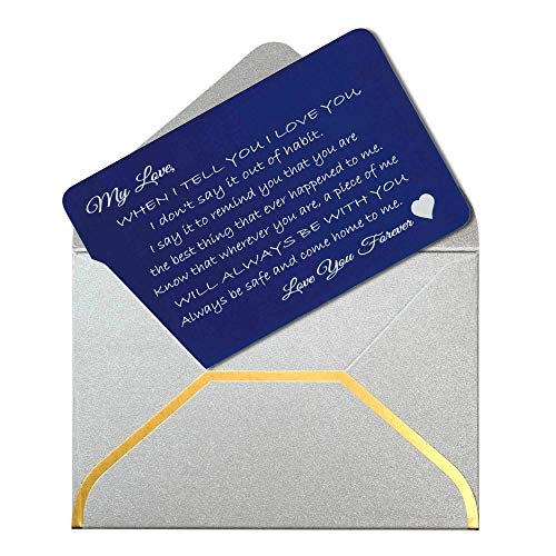 Love You Forever Personalized Photo Text Engraved Wallet Note Card Husband Wife Groom Bride Gift3