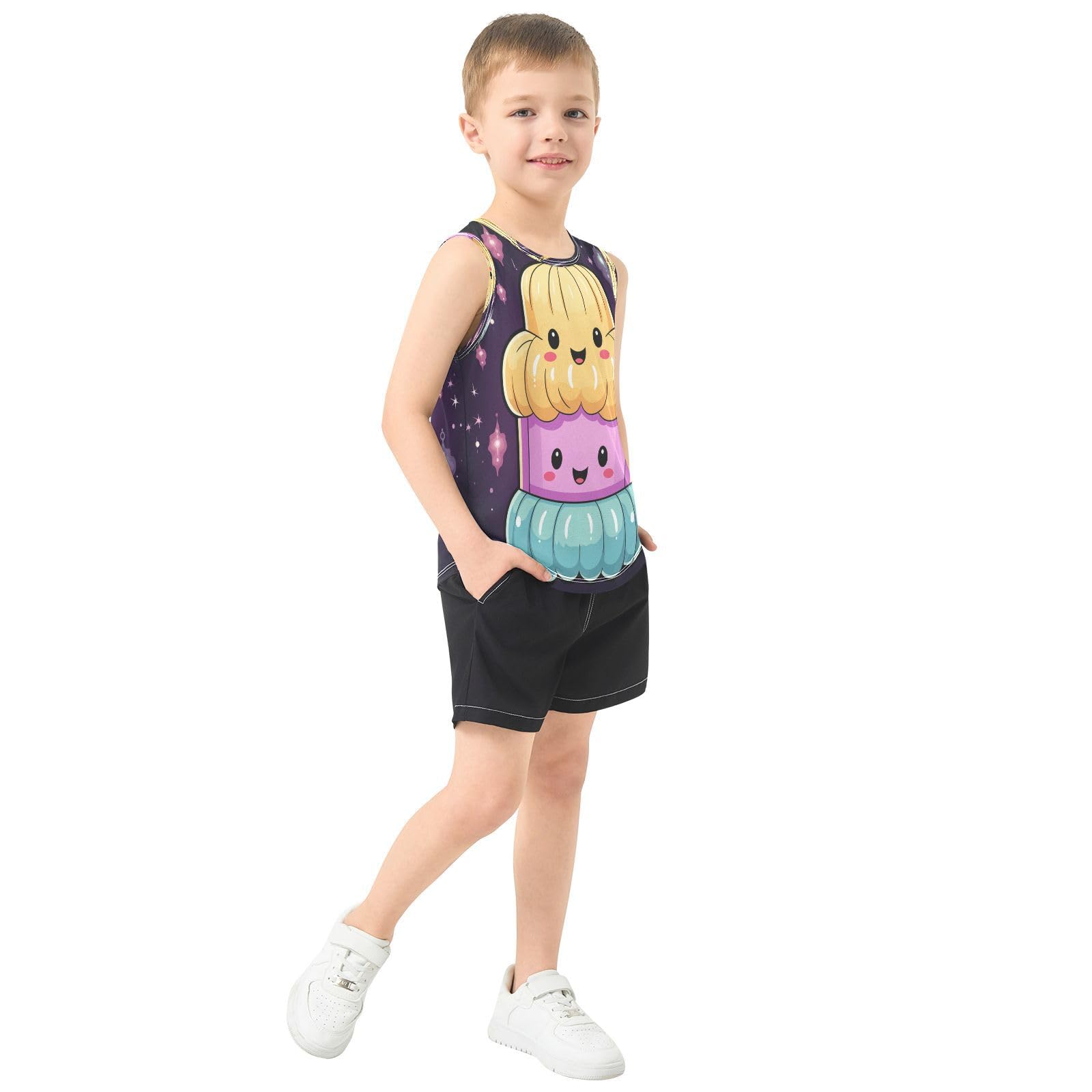Doodle Lindo Medusas Animales Camisetas Sin Mangas Tipo Tank Top para Niños Jóvenes Ideales para Actividades Deportivas