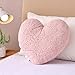 EVOLIVE Heart Pillow, Love Pillow Gifts, 15X17 Inch Large Heart Shaped Pillows, Sherpa Material Room Decor Throw Pillows, Living, Bedroom, Indoor Outdoor (Pink)