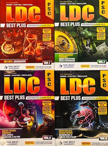Image of ( Best Academy ) Kerala PSC 10th Mains Level Advanced Rank File - 2026 -2027 Edition || Set of 4 Volumes || Best Plus for All PSC Exams || Based on ... || Useful for 10th, +2 Level PSC Exams, AZG