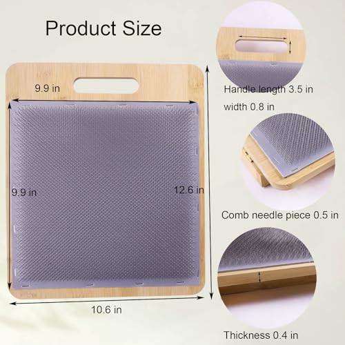 Image of Viredelo Wool Blending Board and Carding Brush Set - Complete Kit with Adjustable Stand and 1 Pieces Wool Brush with 2 Dowels for Spinning Fiber Preparation