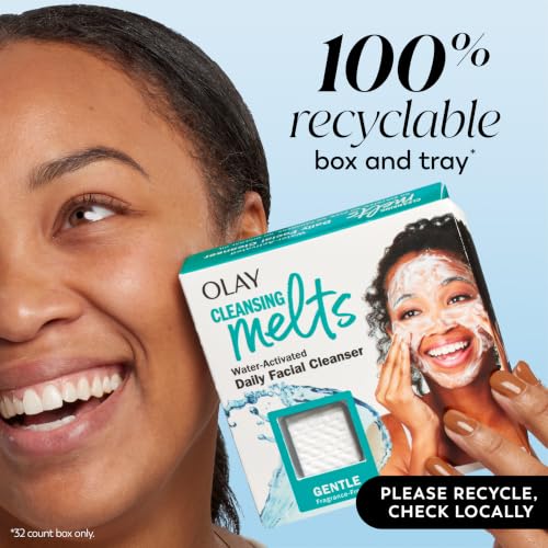 Olay Face Wash, Gentle Cleansing Melts, Fragrance-Free, Daily Use Cleanser, For All Skin Types, Travel Size, Water-Activated to Clean, Tone, and Refresh, 64ct (2 Pack x 32ct) - image 8