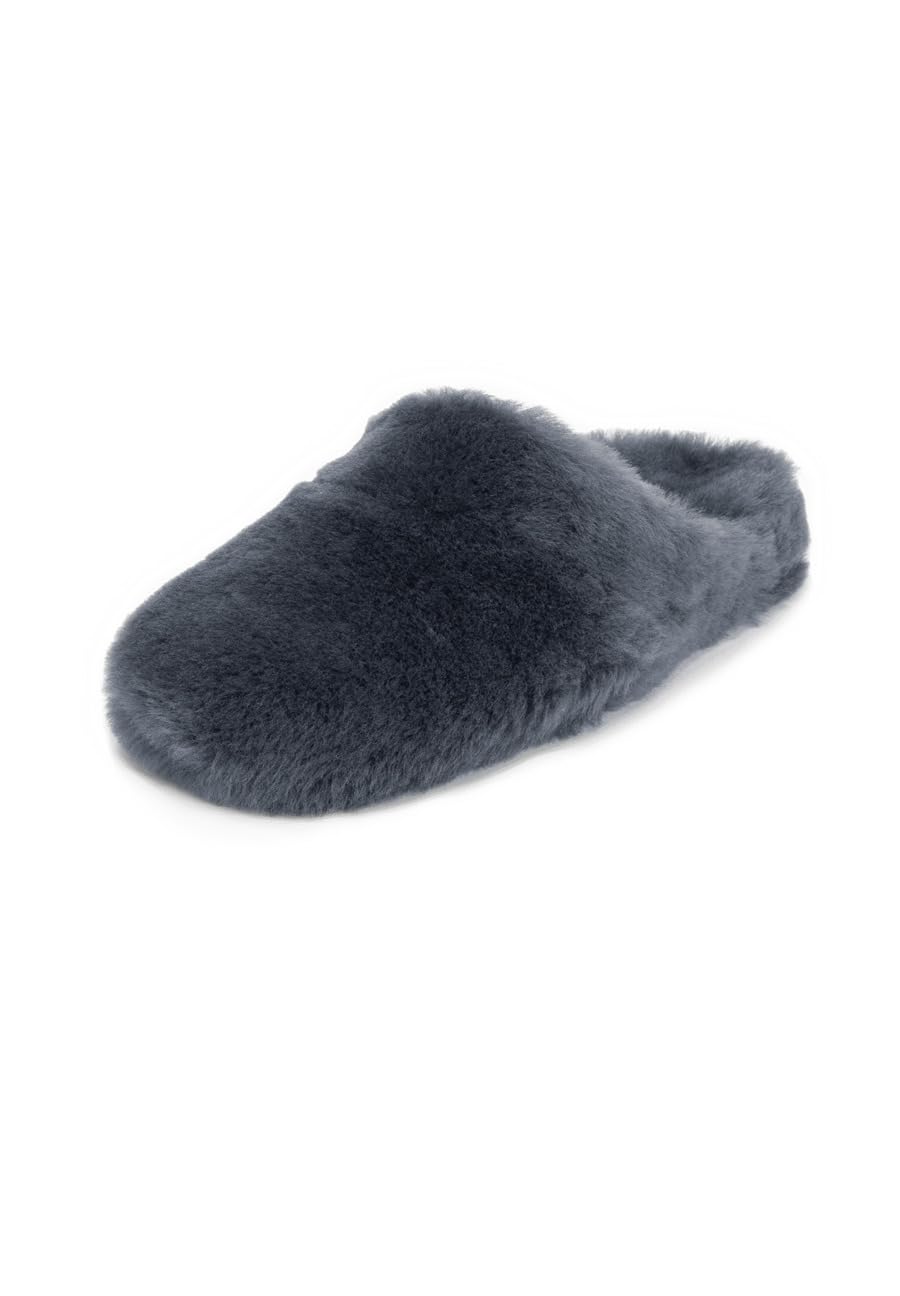 VITAFORM Lammfell Hausschuhe Herren - Warme Pantoffeln Herren - Hüttenschuhe Herren für den Winter