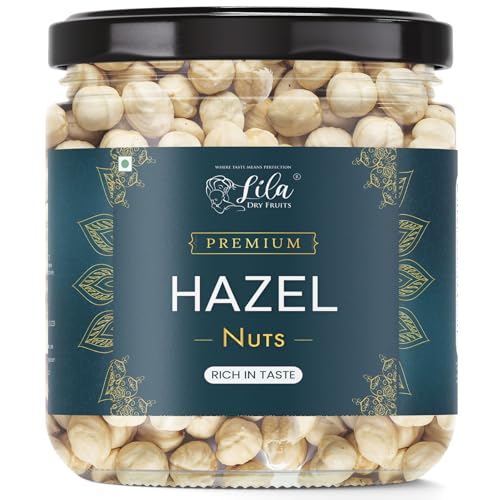 Image of LILA DRY FRUITS Hazelnuts 500 Grams | Roasted & Unsalted Hazel Nuts | Delicious Nut Snack for Baking and Snacking | Rich in Protein and Fibre | Premium Exotic Nut Dry Fruit Perfect for Giftings