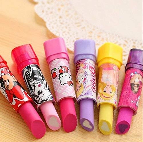 ART RANGER Girl’s Cartoon Lipstick Shaped Eraser 6 pcs Non-Toxic Eraser ART RANGER Girl’s Cartoon Lipstick Shaped Eraser 6 pcs Non-Toxic Eraser