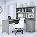 Bush Home Salinas L Shaped Desk with Hutch in Cape Cod Gray | Corner Table with Drawers and Storage for Home Office