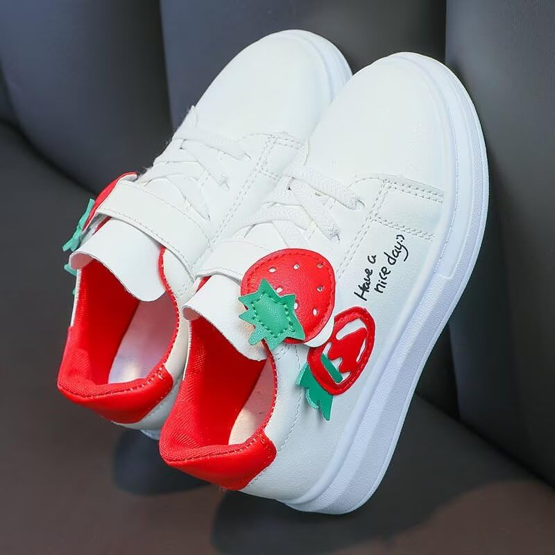 Kids Girl Cartoon Strawberry Casual Sneakers for School Walking Running Travel4