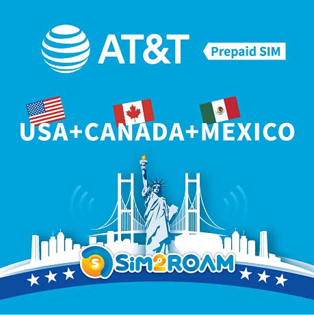 USA/Mexiko/Kanada AT&T SIM-Karte 30 Tage, unbegrenzte Hochgeschwindigkeitsdaten, Anrufe, SMS, AT&T SIM-Karte US erneuerbar in Nordamerika Cover