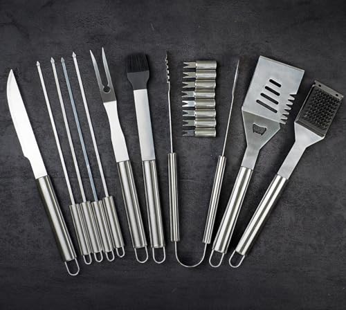 Kit de accesorios para parrilla con estuche de madera miniatura 3