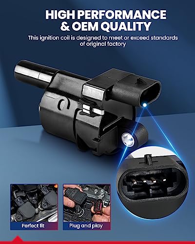 Image of KAX Ignition Coil Pack Fit for Chevy Silverado 1500 2007-13 4.8L /5.3L /6.0L | Silverado 2500 HD 2007-2019 6.0L, Tahoe 2007-2014, Sierra 1500 2007-2012 4.8L /5.3L /6.2L UF414
