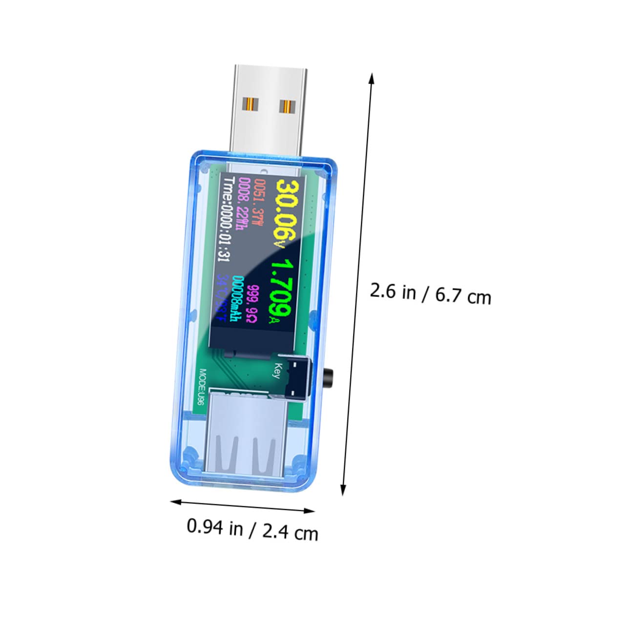 jojofuny 3piezas Medidor De Potencia Usb Digital Probador De Voltaje y Corriente Multímetro Portátil Para Carga De Dispositivos Usb Pantalla Lcd De Alta Definición Herramienta Práctica