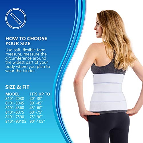 Nyortho Abdominal Binder Lower Waist Support Belt - Compression Wrap For Men And Women (45" - 60") 4 Panel - 12" #TOP3