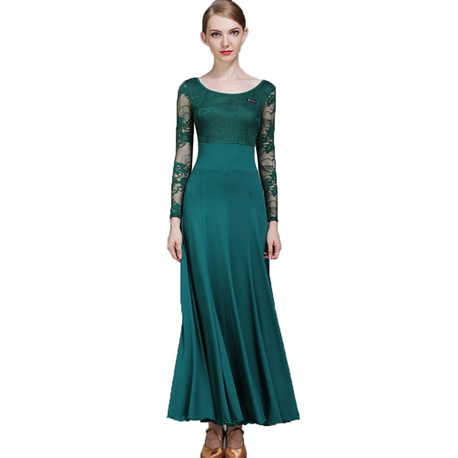 Vestiti da Ballo Standard Abiti da Ballo da Ballo in Pizzo Elegante Moderne Waltz Performance Dance Stretchy Smooth Salsa Abito Abiti da Ballo per Donna