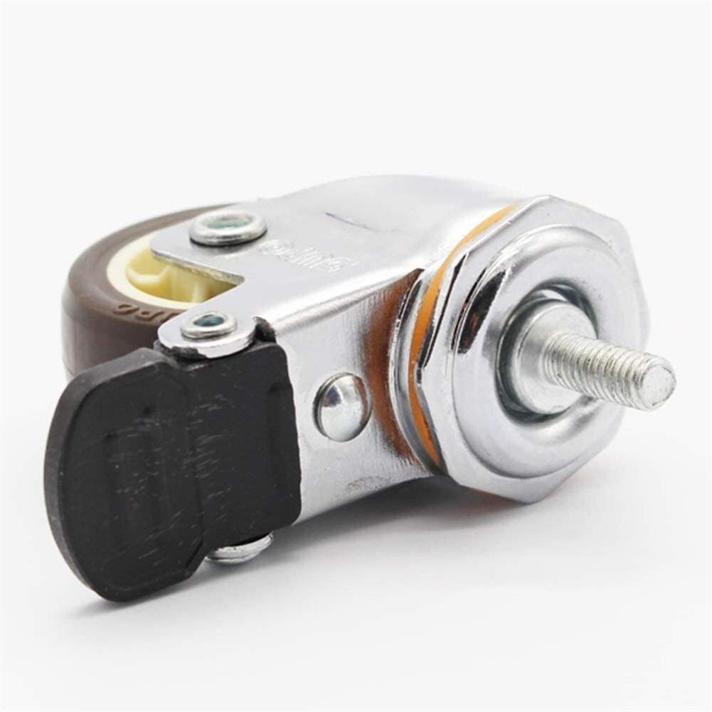 4pc Gummi Swivel Rad Castor Räder □ 38mm, M6-Gewindebolzen, mit Bremsmöbelrollen, Mute, for Trolley, Air Box 1.5 Zoll-Schraube M6 Gummi Universal-Rad mit Brems 6mm Super-Quiet-Blumenregal