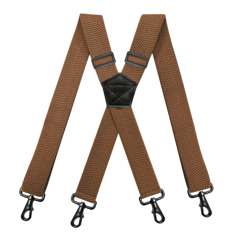 Bretelles Homme Élastiques Réglables 3,8 cm avec 4 Clips Solides Bretelles Pantalon Style Y pour Costume Chemise