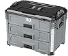 FLEX STACK PACK Storage System 3-Drawer Tool Box - FS1105, GreyBlack
