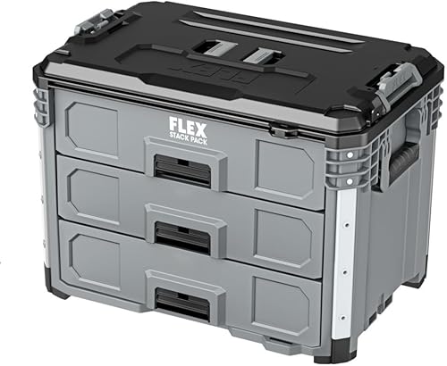 FLEX STACK PACK - Caja de herramientas de 3 cajones con sistema de almacenamiento, FS1105, gris/negro