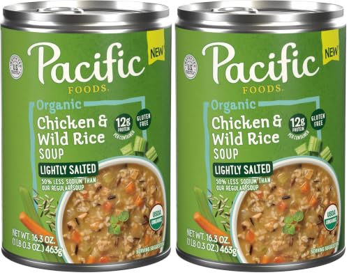 Image of Pacific Foods, Soup Chicken Wild Rice Low Sodium Organic, 16.3 Ounce (Pack of 2)
