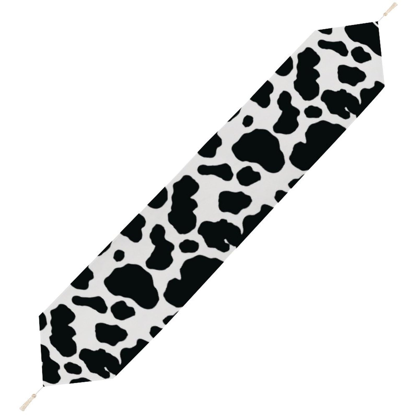 JZemdybill 200*33cm Table Runner with Tassel, Cow Table Runner, Table Decoration for Kitchen, Party, Restaurant
