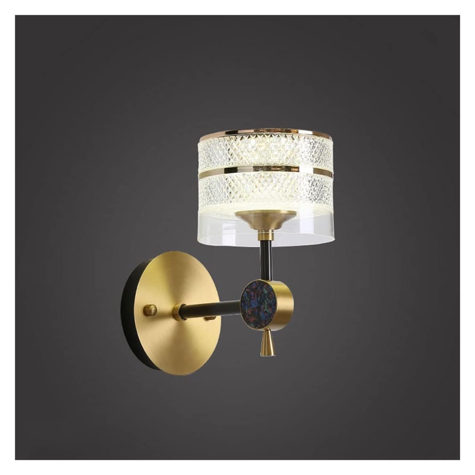 ZTCHSENZT Copper Wall Sconce Lamp Modern LED Wall Mount Light with Acrylic Shade, Bedroom Bedside Wall Lighting Fixture Chandelier