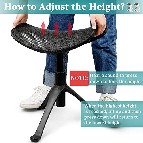 Lilithye Footrest For Desk Adjustable Height 2-In-1 Function Rotatable Ergonomic Under Desk Footrest Ottoman Stool Rolling Leg Rest For Home Office (Black) #TOP1