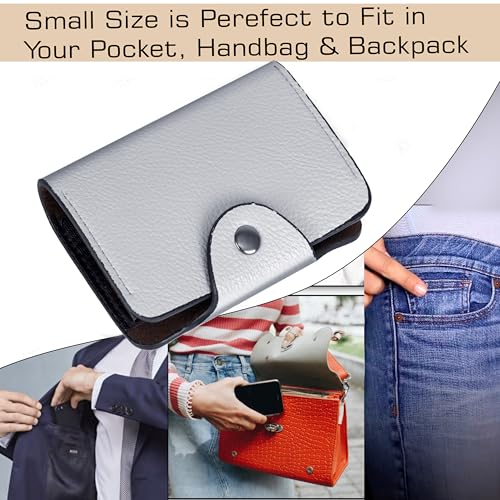Storite 12 Slots Leather Credit Card Holder Wallet for Men & Women (10.5 x 7 x 2 cm, Grey) 8 51WyBfhQ7QL