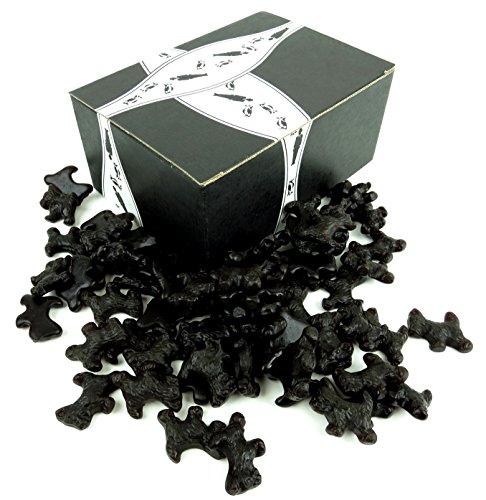 Cuckoo Luckoo All Natural Black Licorice Scottie Dogs, 1 lb Bag in a BlackTie Box