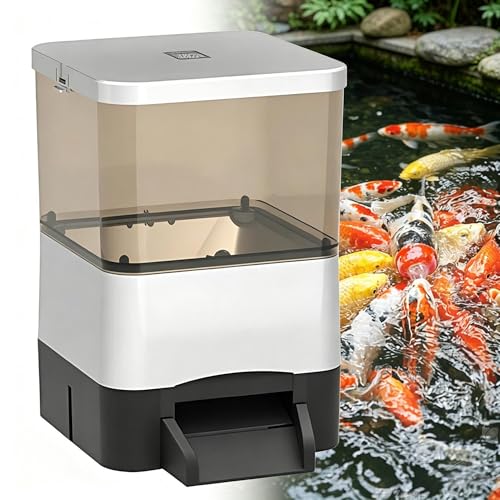 Comedero para peces exterior solar de 10L impermeable para estanques 2