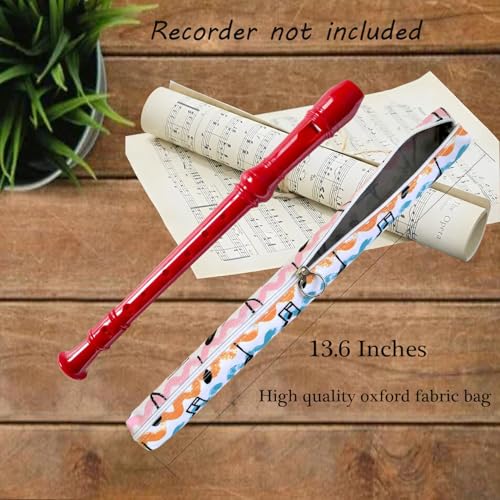 Recorder Case Bag for Soprano Recorder - Durable Oxford Fabric Carrying Pouch with Zipper for Yamaha & German Style Recorders - Protective Storage for Kids & School Band (White)