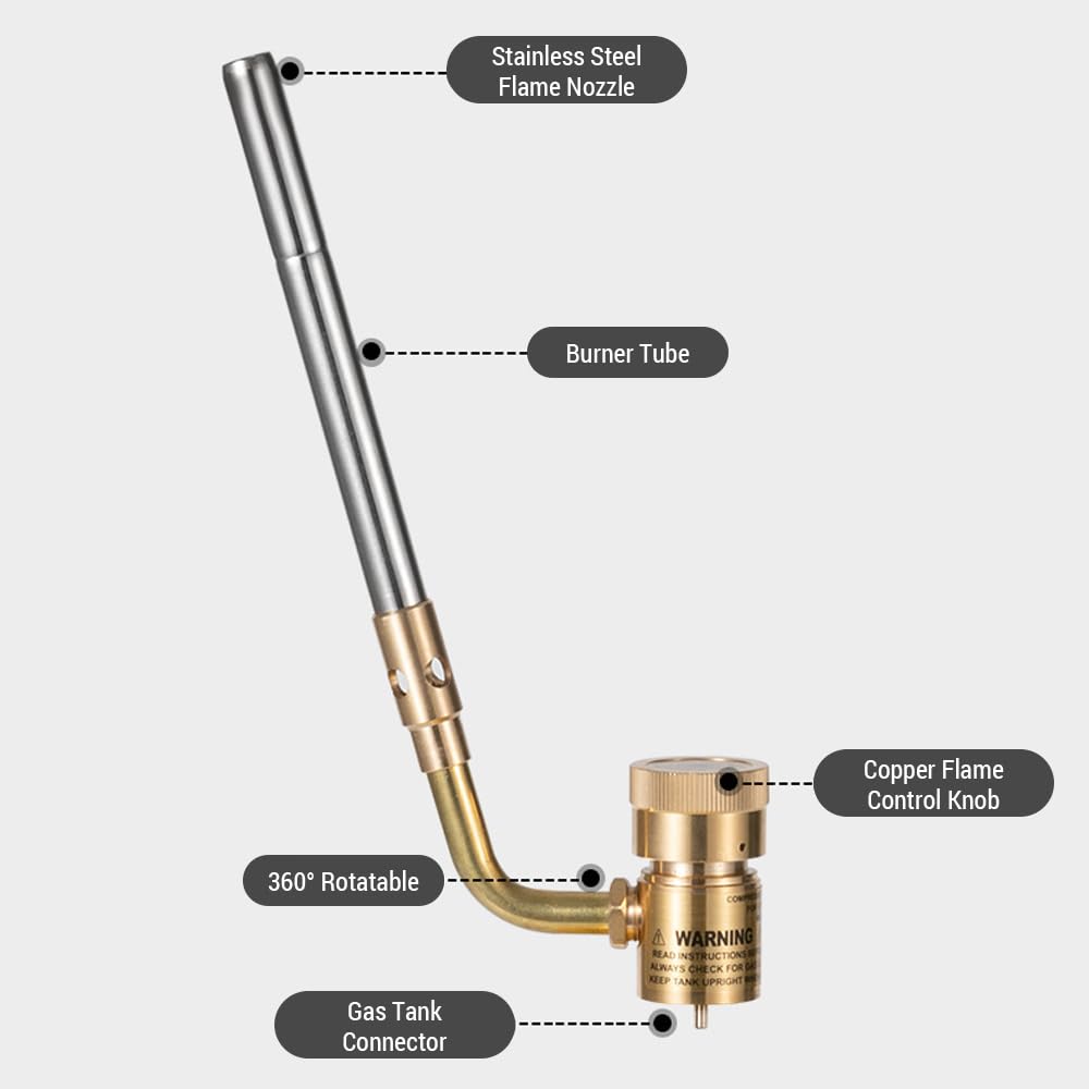Karlak Propane Torch Head High Intensity Torch Head Soldering Gas Torch for for Soldering Brazing Welding