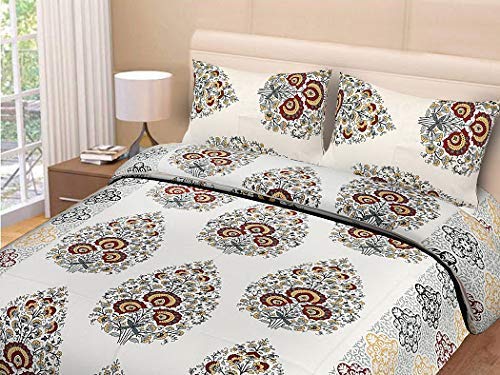 Royal Dyeing Fab Double bedsheet with 2pillow Covers (Multi)