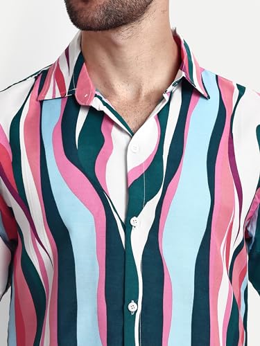 Image of GRECIILOOKS Men's Shirt - Summer Button Down Shirts || Half Sleeve Shirt for Man||Stylish Mens Casual Shirts||Formal and Comfort Rich Printed Shirt`s for Mens