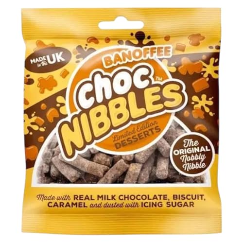 Choc Nibbles Banoffee 150g Snack Bag | Chocolate Covered Biscuit Caramel & Banoffee Nibbles Sweet Sharing Treat | Multiple Flavours - By Sweet Dreams