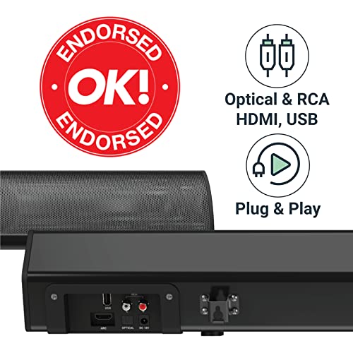 Majority Teton Sound Bar For Tv | 120W Powerful Stereo 2.1 Channel Sound | Home Theatre 3D Soundbar With Built-In Subwoofer thumb #2