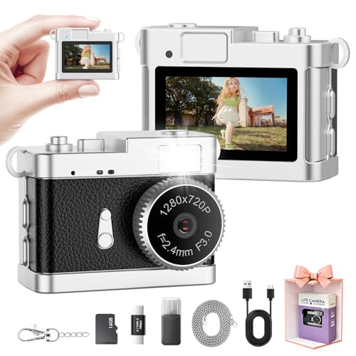 Trunsif Mini Keychain Camera–2MP HD Mini Digital Camera with 16GB Card&Cool Keychains,Take Photos&Video Anywhere,Suitable for Children/Adults,Collectible Gift for Travel,Gathering&Holiday Gift