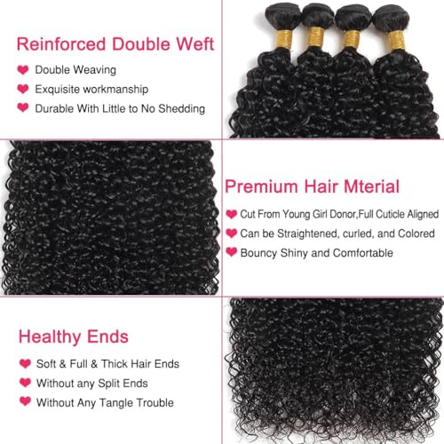 Water Wave Human Hair Bundles 12A Brazilian 26 28 30 32 Inch 4 Bundles Human Hair Water Wave 100% Unprocessed Water Wave Bundles Human Hair Wet and Wavy Bundles Natural Black Color - Image 3
