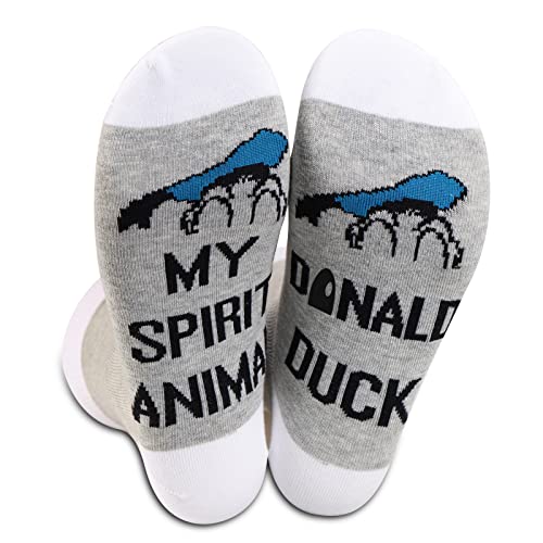 LEVLO Funny Duck Socks Duck Lover Gift Donald Is My Spirit Animal Novelty Socks Donald Merchandise (Duck Spirit Animal)