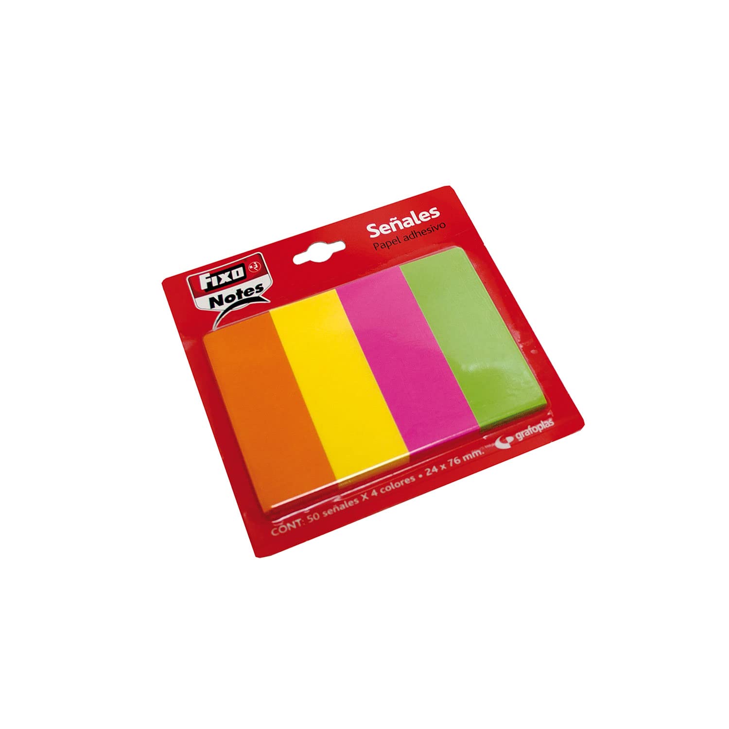 Fixo Notes 65005080 Self-Adhesive Markers, 24 x 76 mm, 4 Neon Colours