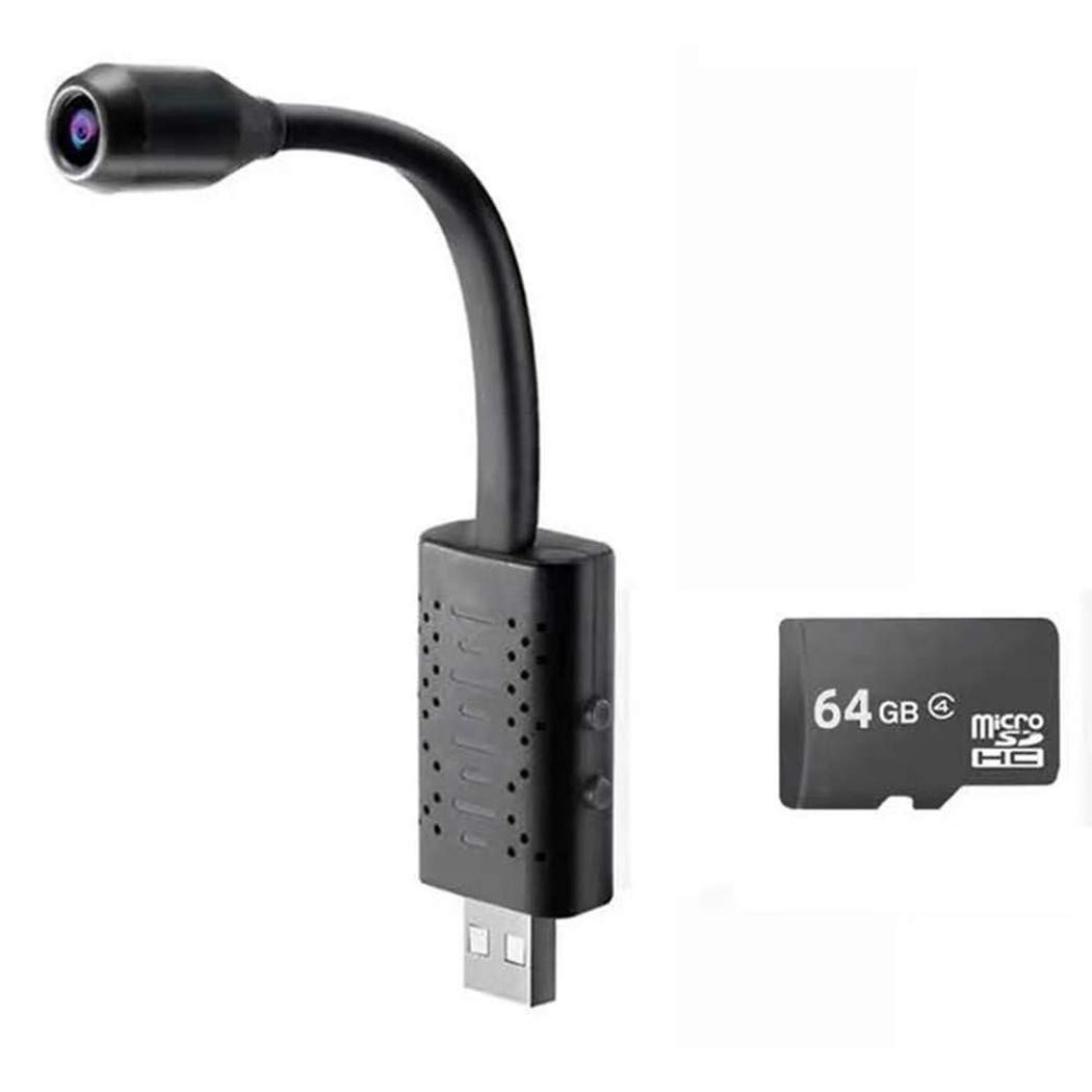 Kamera nadzorująca Mini USB WiFi (64GB karty TF), inteligentna mini kamera szpiegowska w czasie rzeczywistym IP AI wykrywanie człowieka nagrywanie w pętli