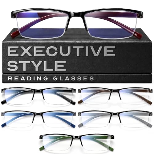 Image of Gaoye Executive Style Reading Glasses Men - Durable Readers with Blue Light Filtering- Comfortable Fit with TR90 Frames