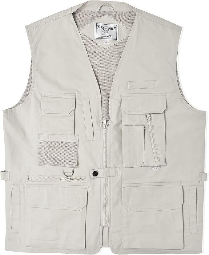 Foxfire Men's Utility Hiking Safari Vest for Travel, Photo, and Outdoor Wear with Pockets, Cotton2