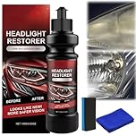 Car Headlight Restoration Kit, Headlight Restorer, H/eadlight Polishing Kit with C/ar Polish,Glass Cleaner and C/ar Windscreen Cleaner,Quick and Easy Head Lights Restoration K/it for Various Vehicles