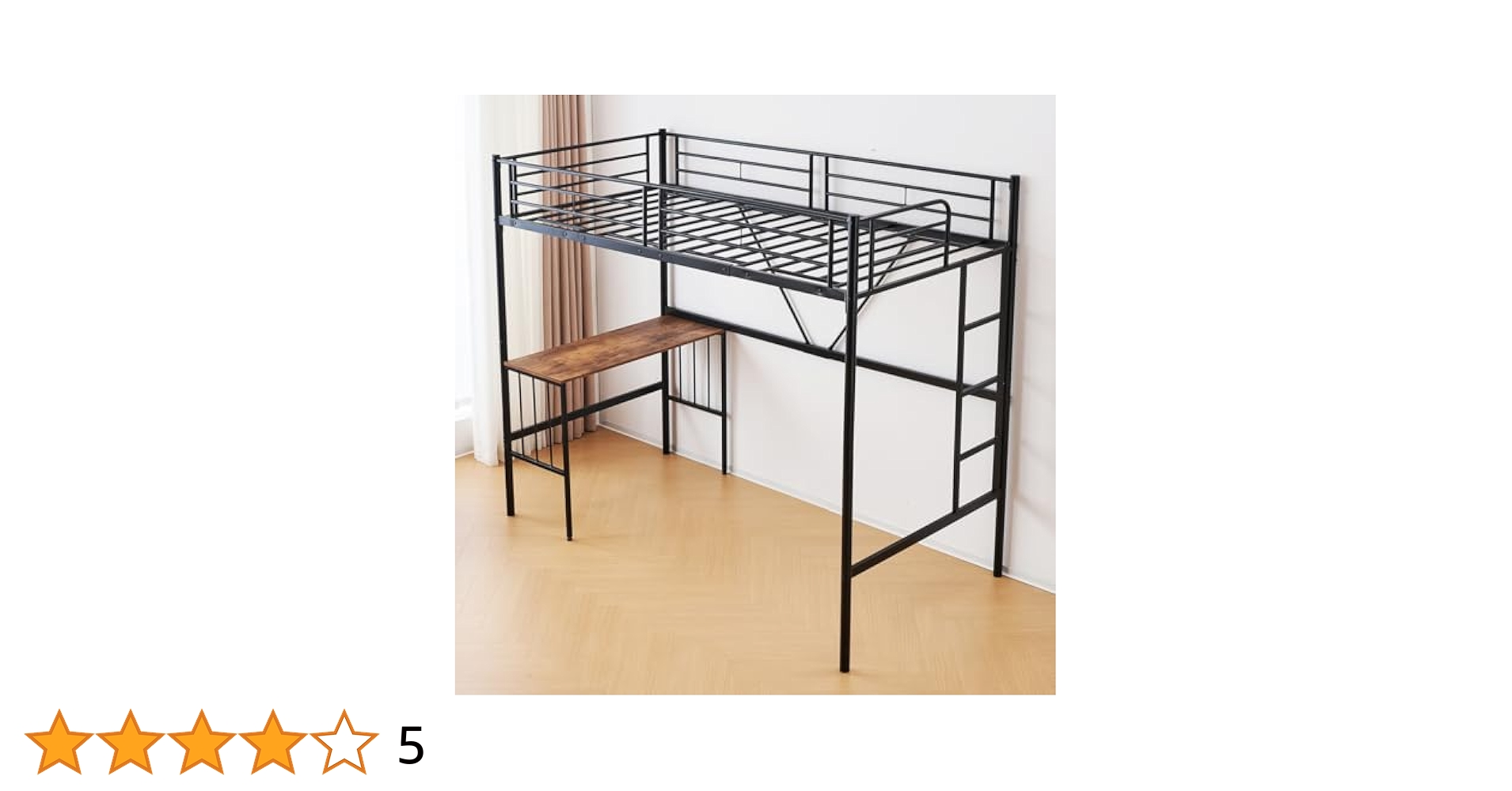 ￥2000OFFセール中！北欧風　階段付きロフトベッド　パイプベッド　BLACK Amazon｜Bennbari ロフトベッド パイプベッド シングル ベッド