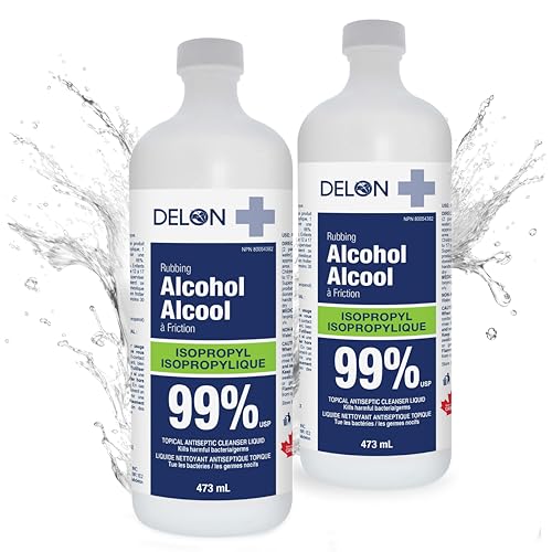 Delon alcool isopropylique 99% - 2 bouteilles (473ml) désinfectant nettoyage