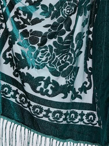 Peacock Velvet Shawl with Fringe Beaded Shawl for Women Peacock scarf Handmade Beading Indian Wraps for wome Tassel4