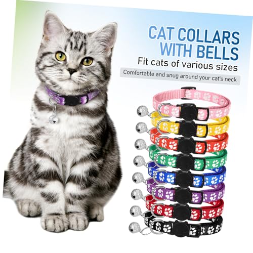 Collares para gato cómodos kit de 16 piezas resistentes con cascabel extraíble 4